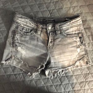 Grey denim jean shorts